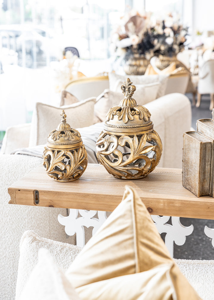 Rustic Gold Circle Jars