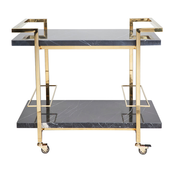 Franklin Black Marble Bar Cart