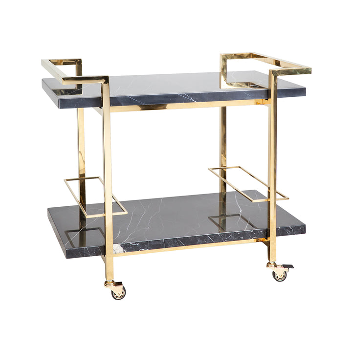 Franklin Black Marble Bar Cart