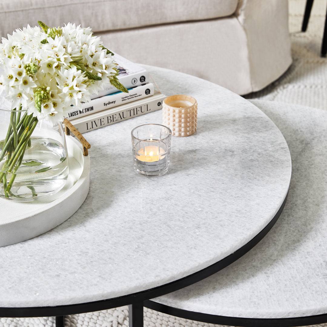 Chloe Stone Nesting Coffee Tables