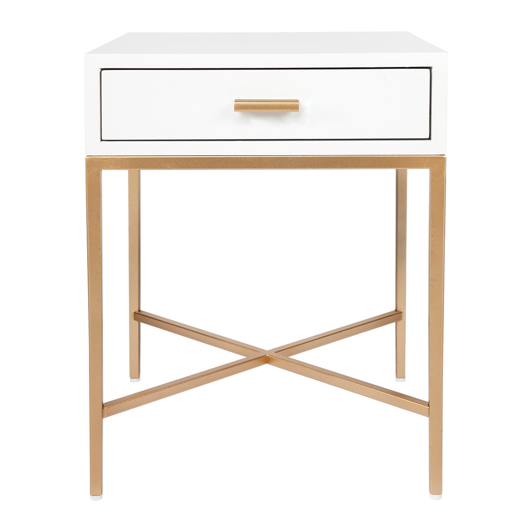 Nessa White Bedside Table