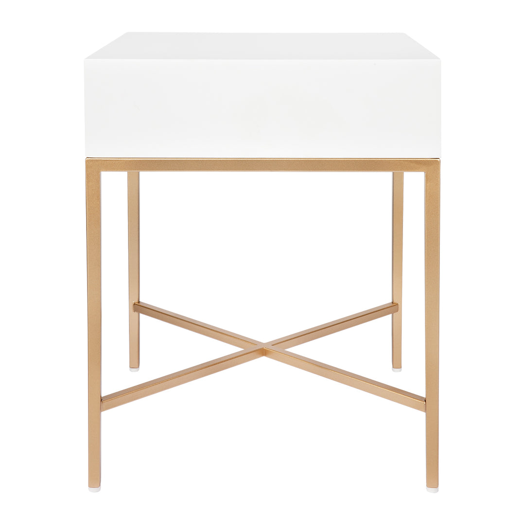 Nessa White Bedside Table