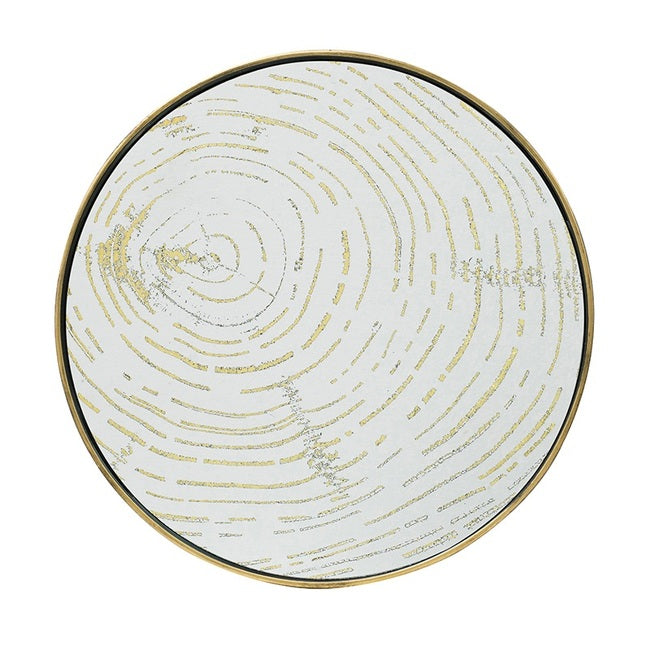 Black & Gold Mirror Round Tray