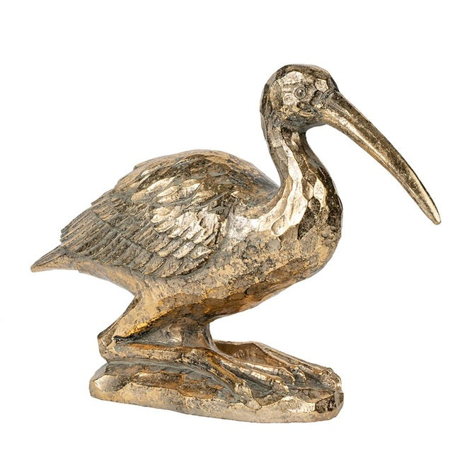 Crane kneeling Statue 18cm Lavish gold finish and subtle texture for a timelessly elegant look.