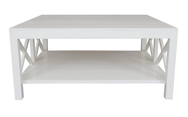 Catalina Crossed White Coffee Table